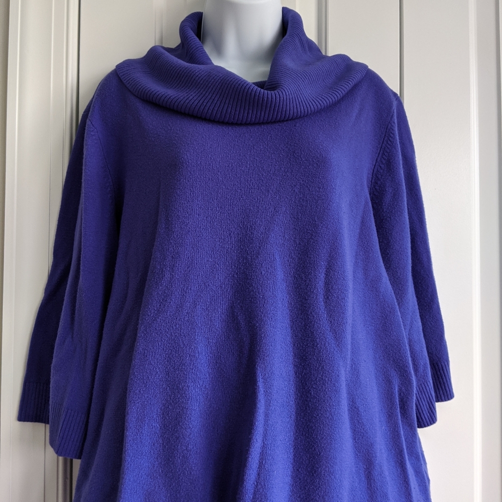 Women's cowl neck sweater.